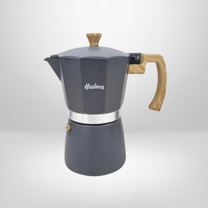 Cafetera Italiana de Aluminio 9 Tazas "Gris" HUDSON