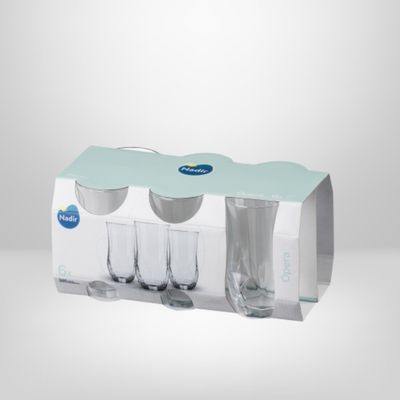 Jgo. Vasos de Vidrio 360ml x6 "Opera" NADIR