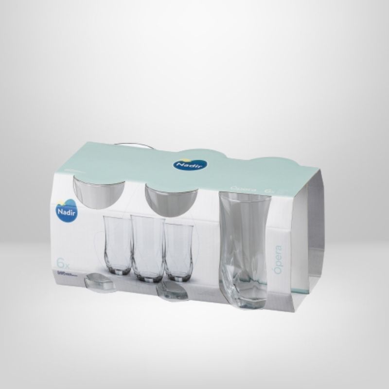 Jgo. Vasos de Vidrio 360ml x6 "Opera" NADIR