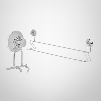 Toallero de Acero Inoxidable c/Ventosas Doble Barra 6,5x54x15cm