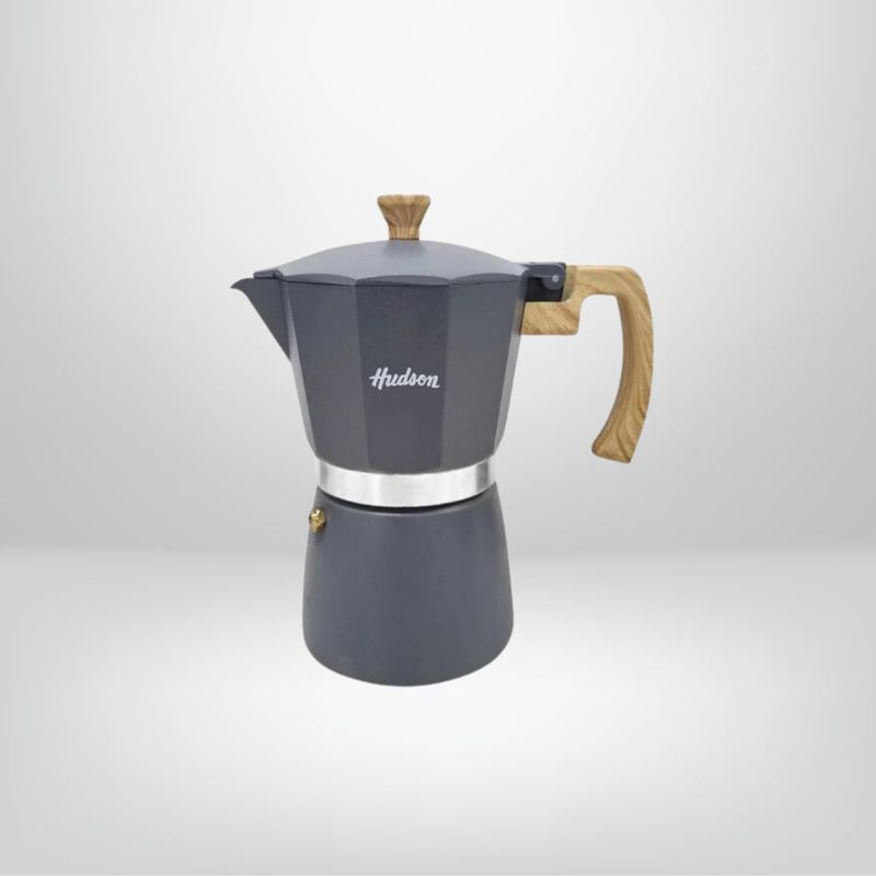 Cafetera Italiana de Aluminio 6 Tazas "Gris" HUDSON