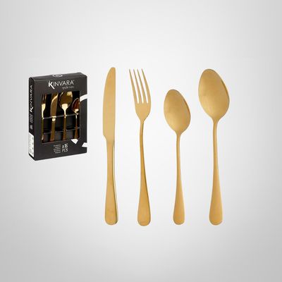 Juego de Cubiertos 16 Piezas Dorados