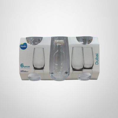 Juego de Vasos de Vidrio Altos 500ml x6 "Dubai" NADIR