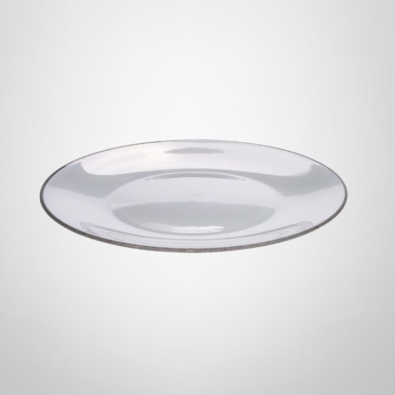 Plato Plástico de Postre Gris PLASUTIL