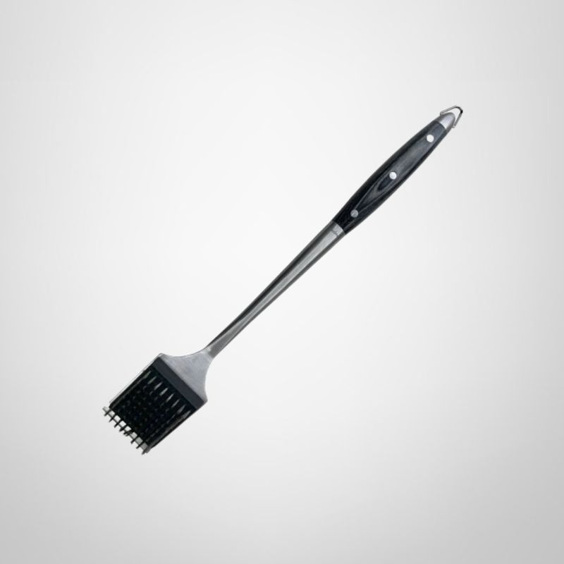 Cepillo de Parrilla de Acero Inoxidable c/Mango Madera 44cm HUDSON