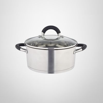 Cacerola de Acero Inoxidable c/Asas de Silicona 24cm HUDSON