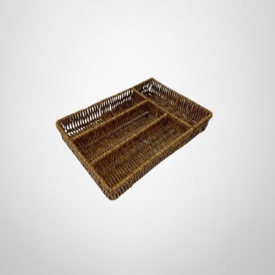 Cubiertera Simil Rattán 4 Divisiones 32,5x22,5x5cm