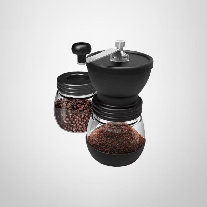 Molinillo de Café Manual c/Frasco para Almacenar de Vidrio