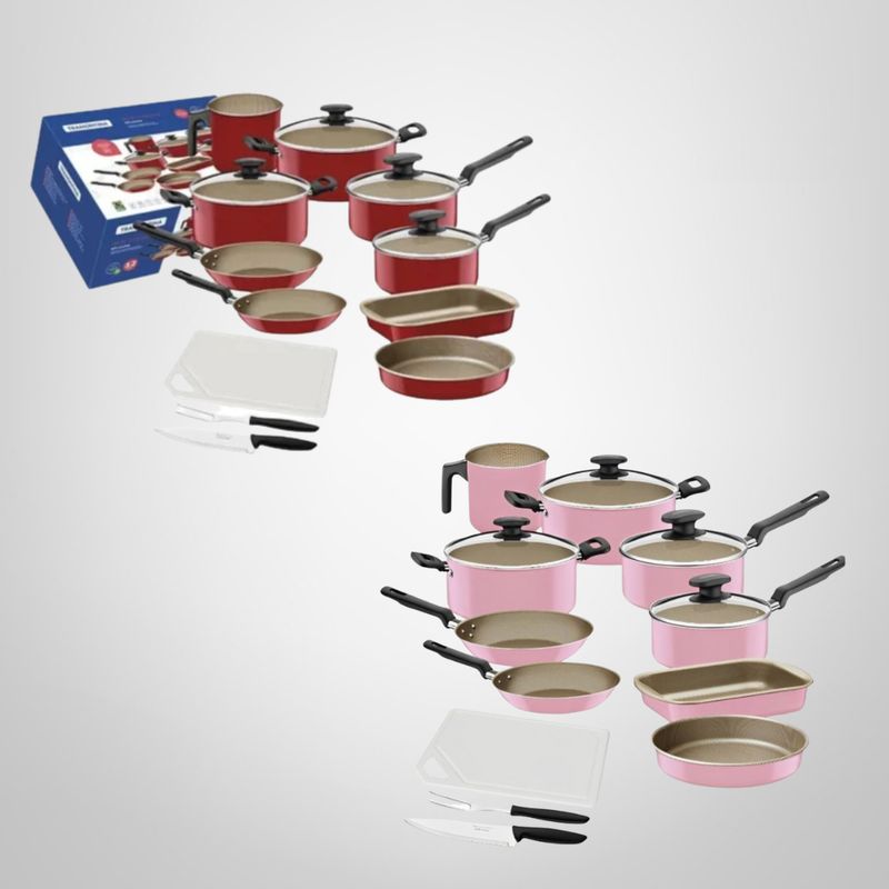 Juego de Ollas Antiadherente Tramontina "New Turquia" 16 Piezas