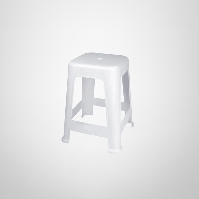 Banqueta Plástica de Polipropileno Blanca MOR