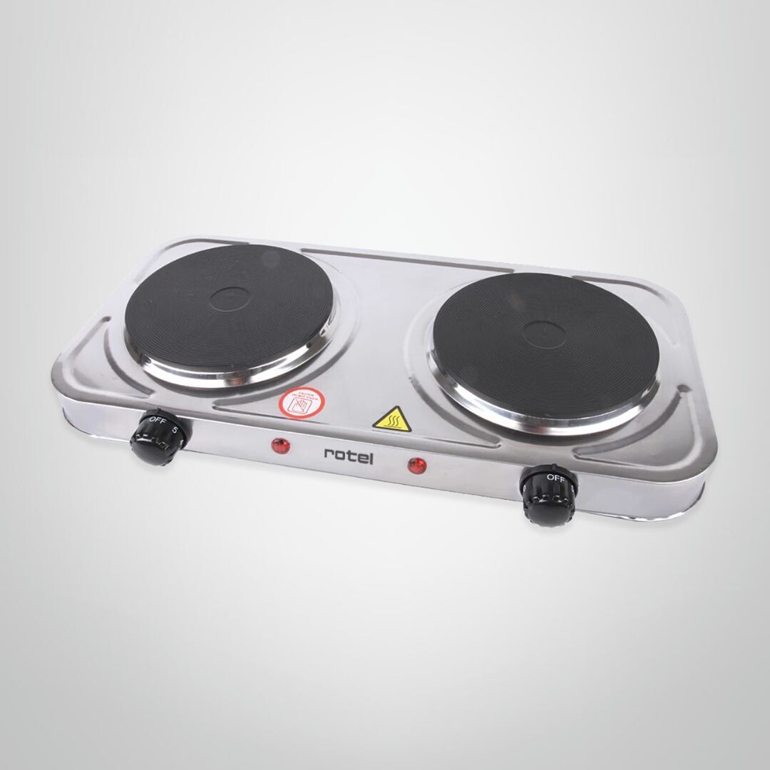 Anafe Eléctrico Acero Inox. 2500W Doble Disco Rotel