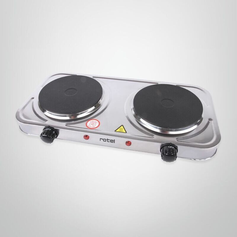 Anafe Eléctrico Acero Inox. 2500W Doble Disco Rotel