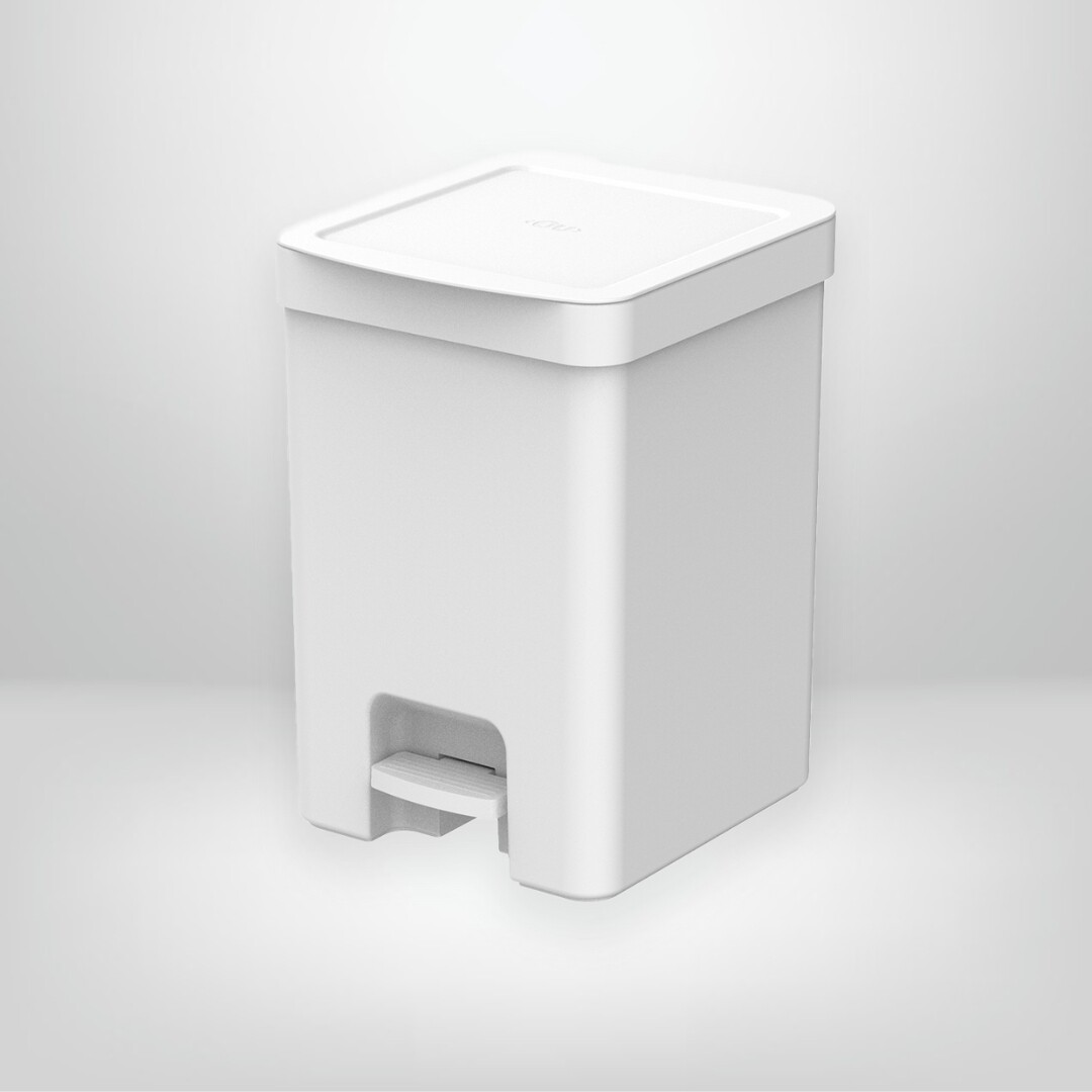 Basurero con Pedal 12 litros OU "Trium", Color: Blanco
