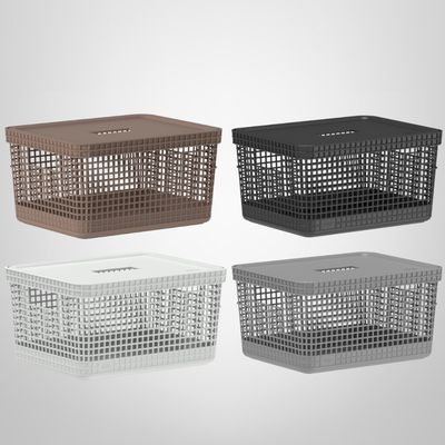 Caja Organizadora Símil Rattán c/Tapa 20 Litros "Grid" OU