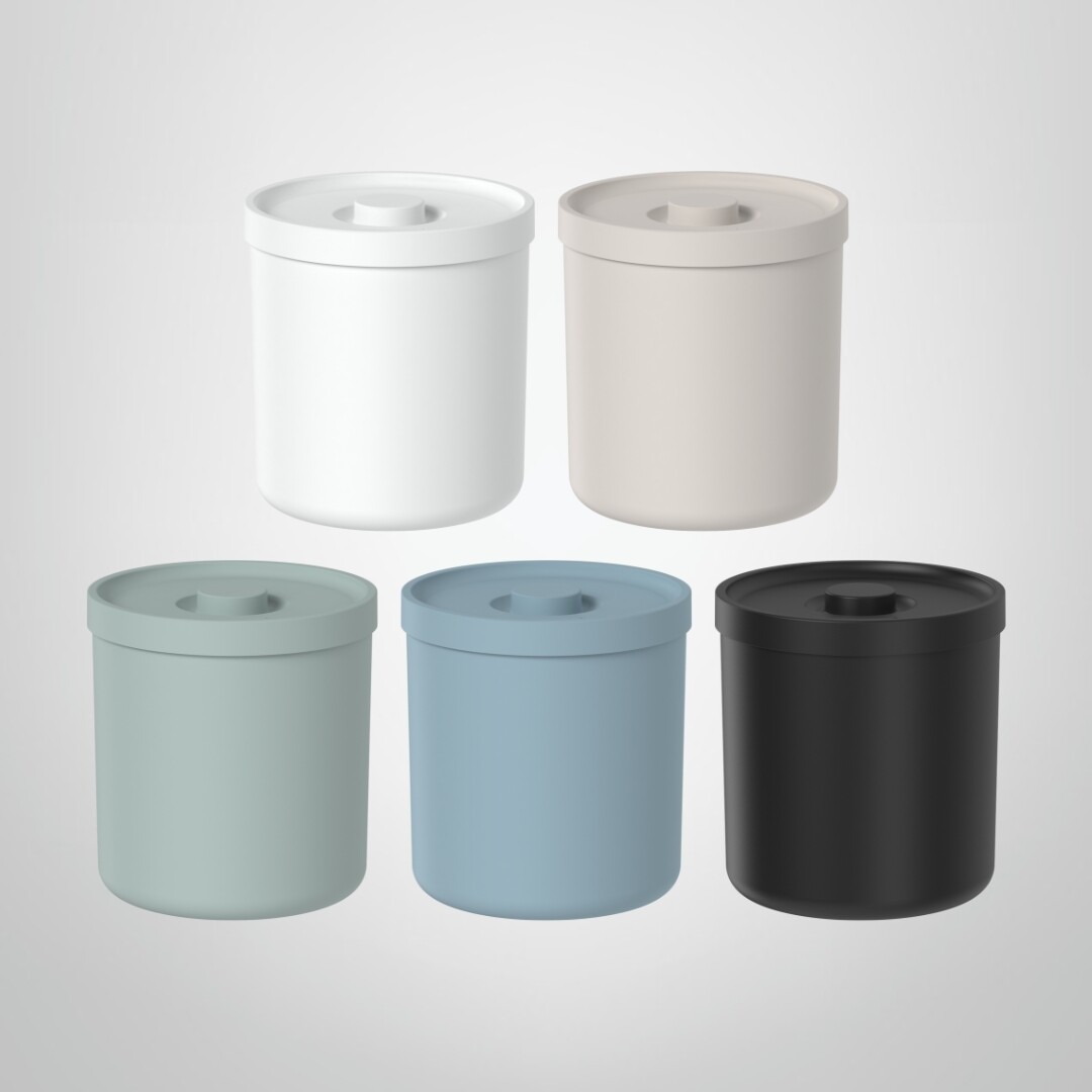 Papelera Redonda con Tapa 6 Litros OU "Bold"