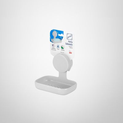 Jabonera Plástica c/Ventosa Blanca