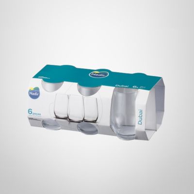 Juego de Vasos de Vidrio 350ml x6 "Dubai" NADIR