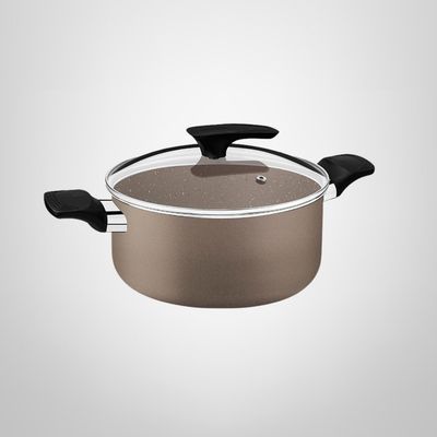 Cacerola c/Asas 24cm 4,9 Litros Antiadherente "Milazzo" Almendra TRAMONTINA