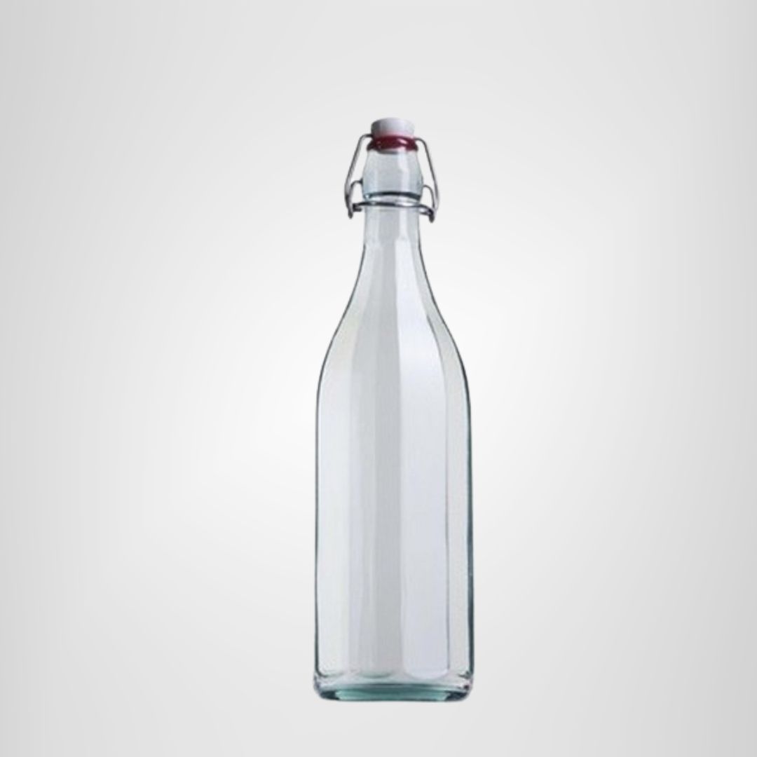 Botella de vidrio con tapón hermético 1LT