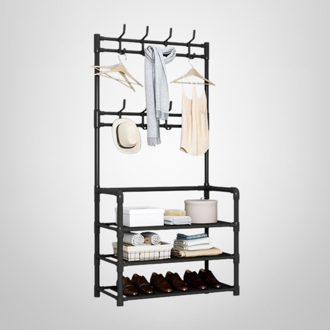 Mueble Perchero de Metal c/Zapatera 138x60x26cm