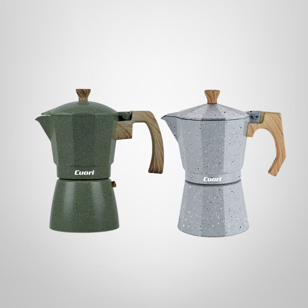 Cafetera Italiana 9 Tazas Colores CUORI