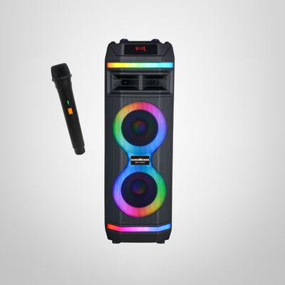 Torre de Audio con Doble de 8" 1850w c/Control Remoto y Micrófono Inalámbrico NORDMENDE