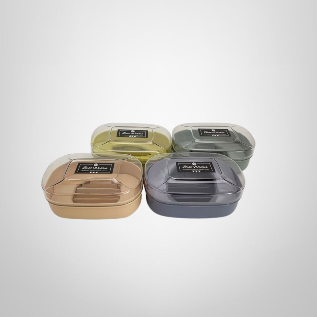 Jabonera c/Tapa y Rejilla de Plástico 13x5x9cm