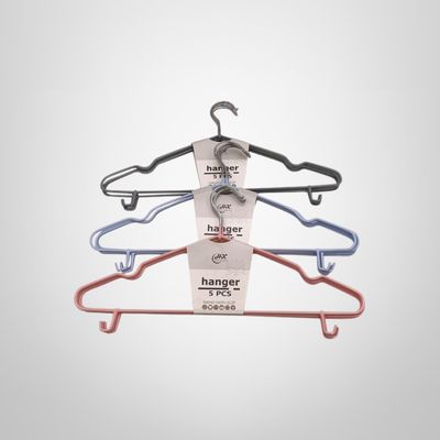 Set x5 Perchas para Ropa de Metal c/Antideslizante 40x19cm
