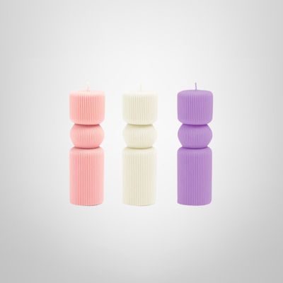 Vela "Columna" en 3 Colores Surtidos 4x4x14cm
