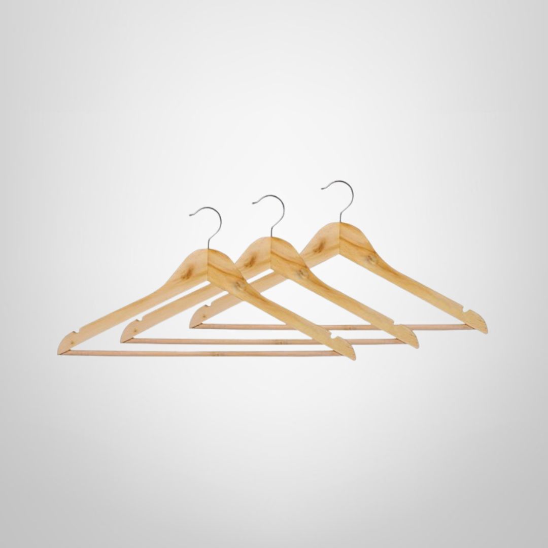 Set x3 Perchas de Madera 40x16cm