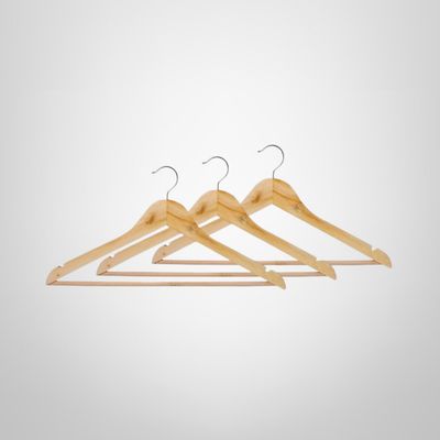 Set x3 Perchas de Madera 40x16cm