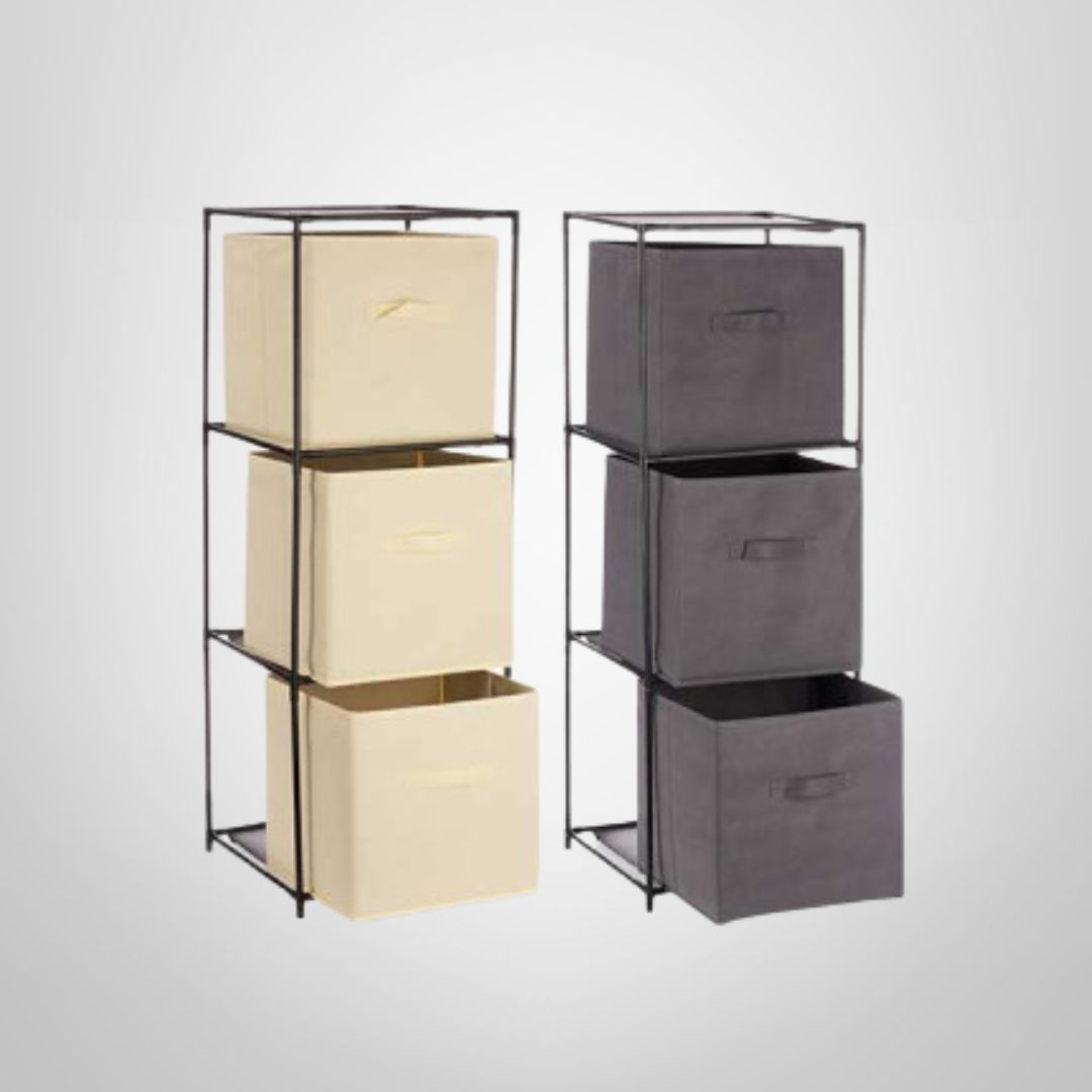 Estantería de 3 Cajones de TNT y Metal Negro