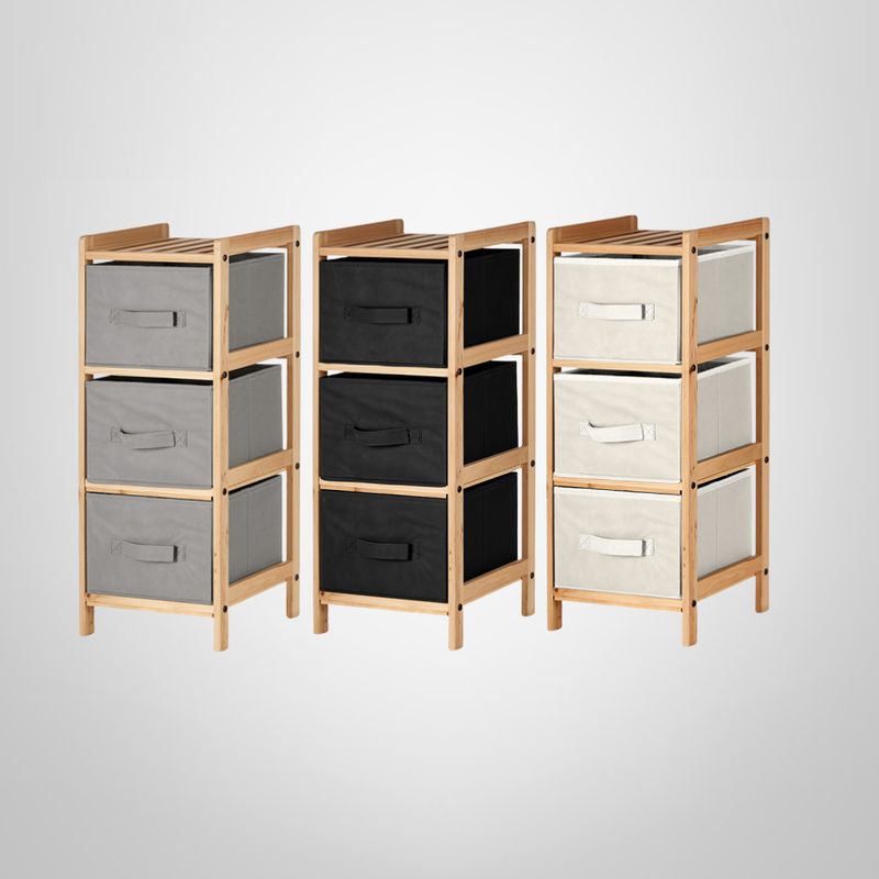 Cajonera de Bambú de 3 Estantes de TNT 28,5x26x70cm KIPIT