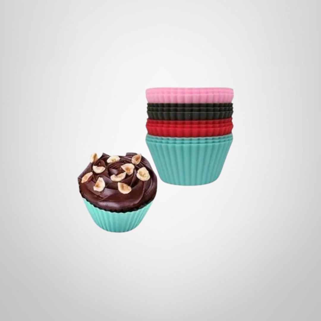 Set de 12 Moldes de Silicona para Muffin Individuales