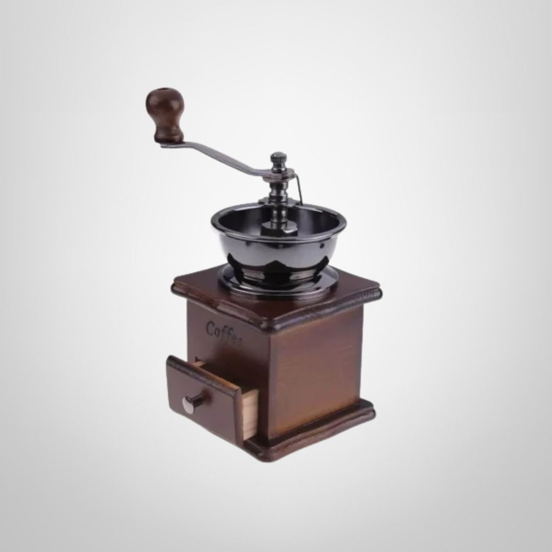 Molinillo Retro de Café en Acero Inoxidable c/Madera