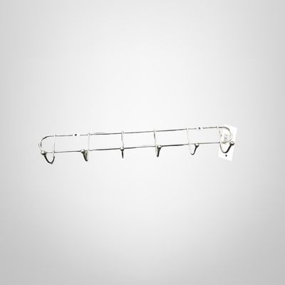 Perchero de Metal Cromado para Puerta/Pared de 6 Ganchos 33,5cm de Largo
