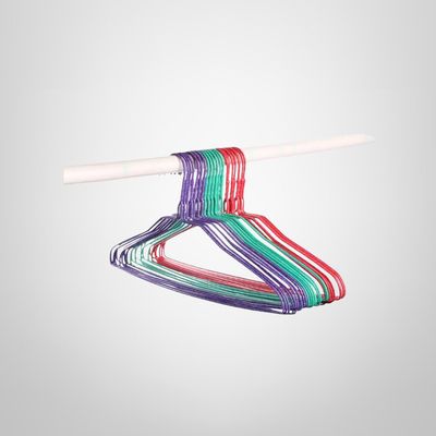 Set de 10 Perchas para Ropa de Alambre Plastificado en Colores Surtidos