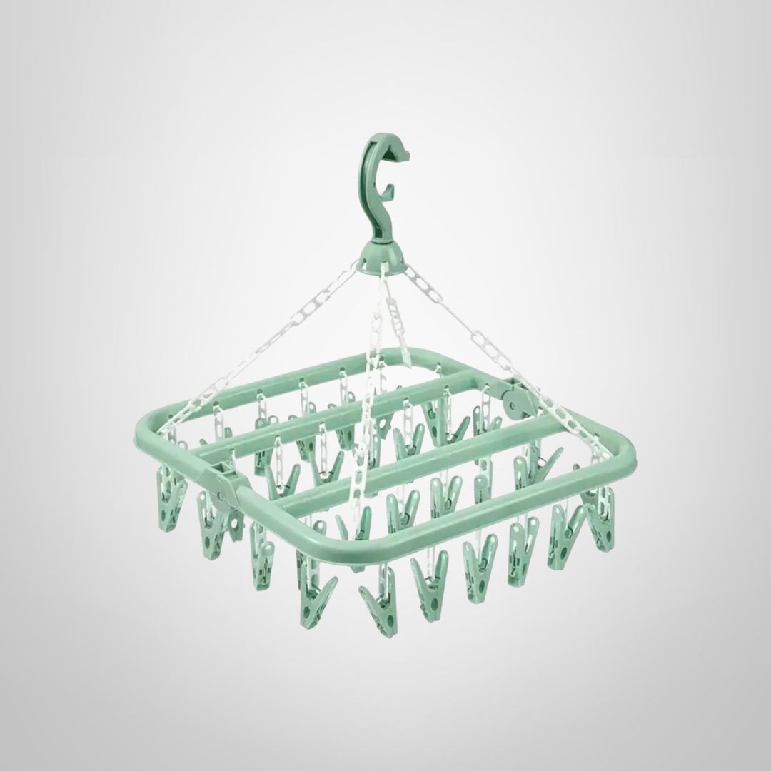 Tendedero Colgante de Plástico 32 Palillos Colores Surtidos