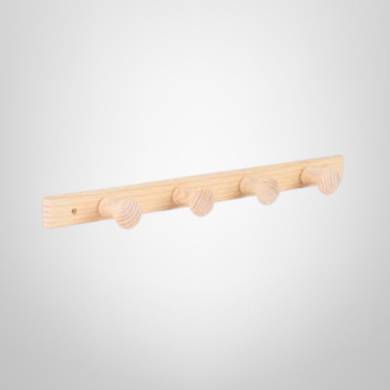 Perchero de Madera para Puerta/Pared 4 Ganchos 46cm