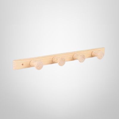 Perchero de Madera para Puerta/Pared 4 Ganchos 46cm
