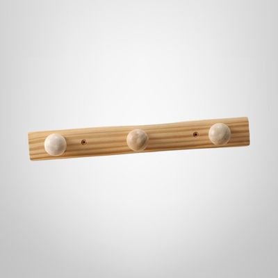 Perchero de Madera para Puerta/Pared 3 Ganchos 35,5cm