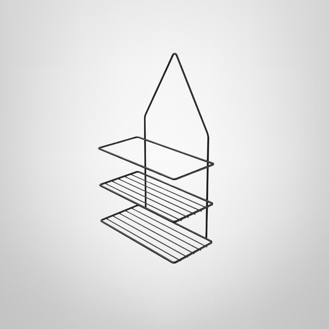 Porta Shampoo de Alambre Negro 22,5x11x36cm