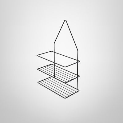 Porta Shampoo de Alambre Negro 22,5x11x36cm