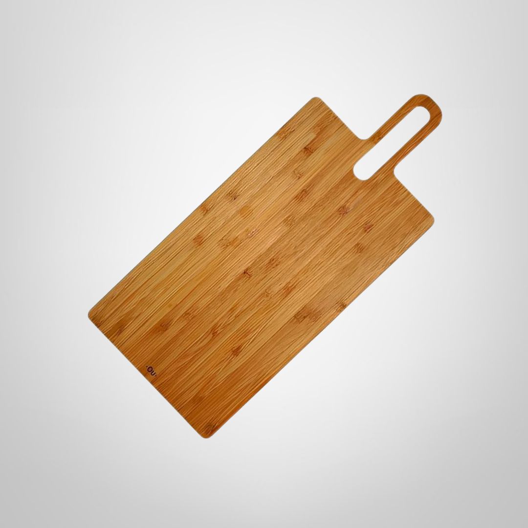 Tabla o Bandeja de Servir Rectangular de Madera de Bambú c/Cabo 1,5x17x41cm "Lume" OU