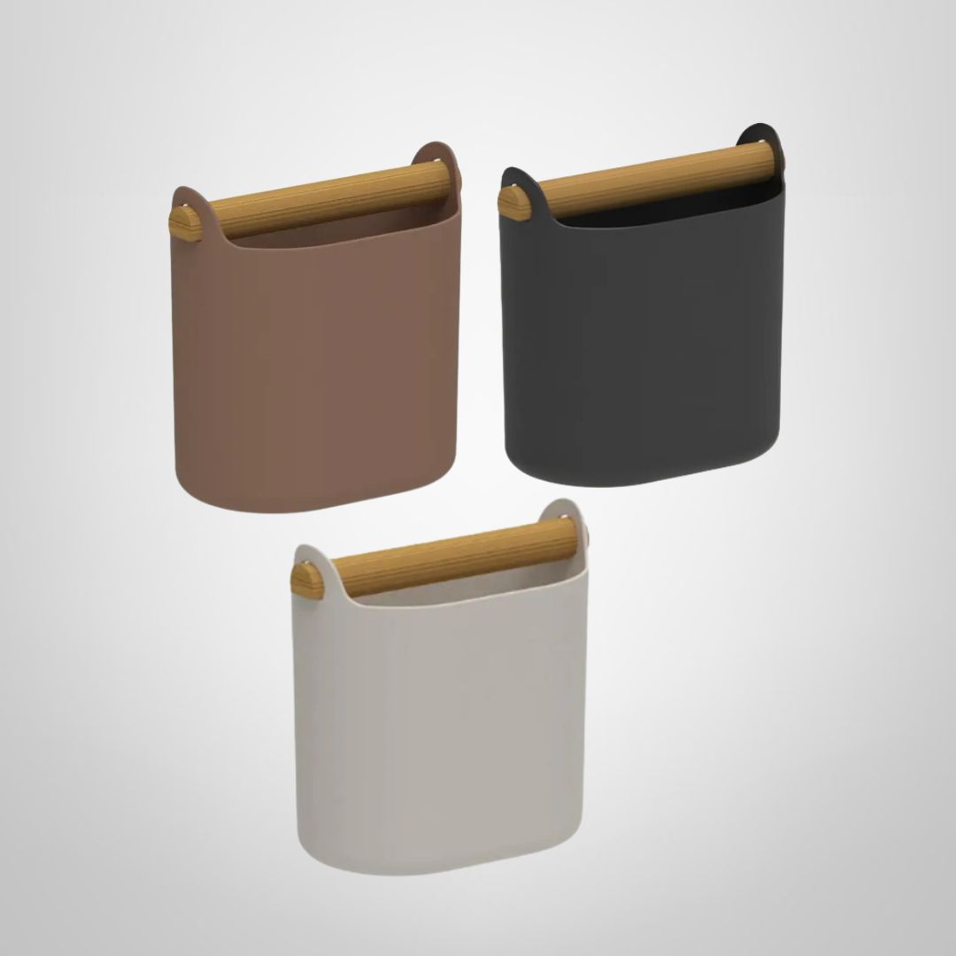 Porta Utensilios de Plástico c/Asa de Bambú "Lume" OU