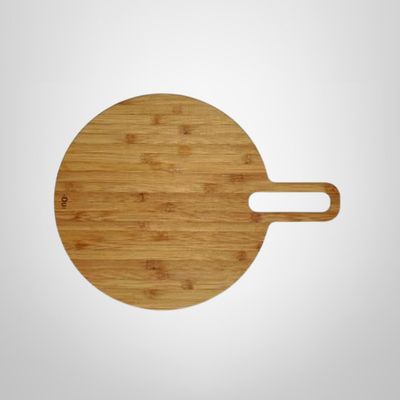 Tabla o Bandeja de Servir Redonda de Madera de Bambú c/Cabo 1,5x35x44cm "Lume" OU