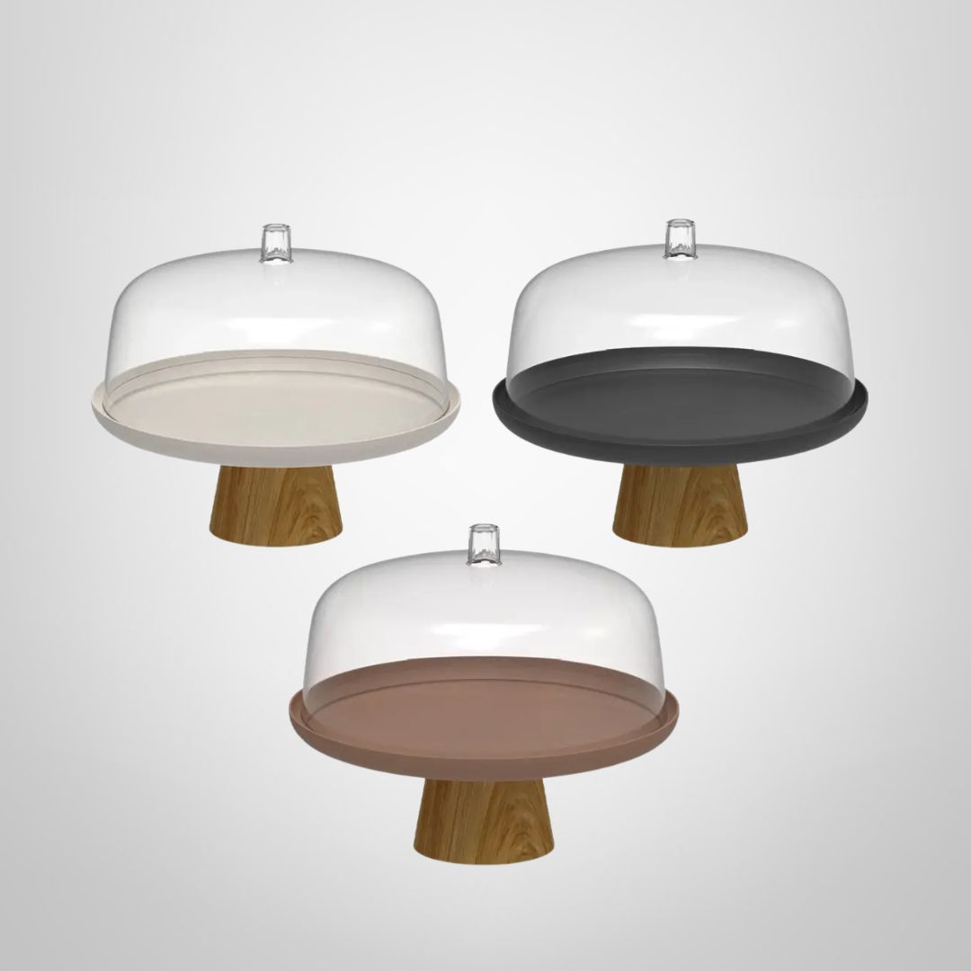 Tortera con Pie y Cúpula de Acrílico 25cm "Lume" OU