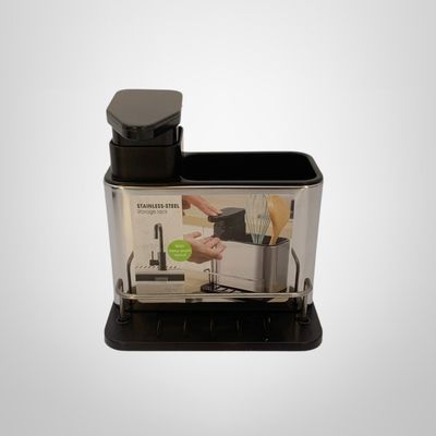 Dispensador de Jabón Líquido con Escurridor y Porta Esponja 18x19x13cm