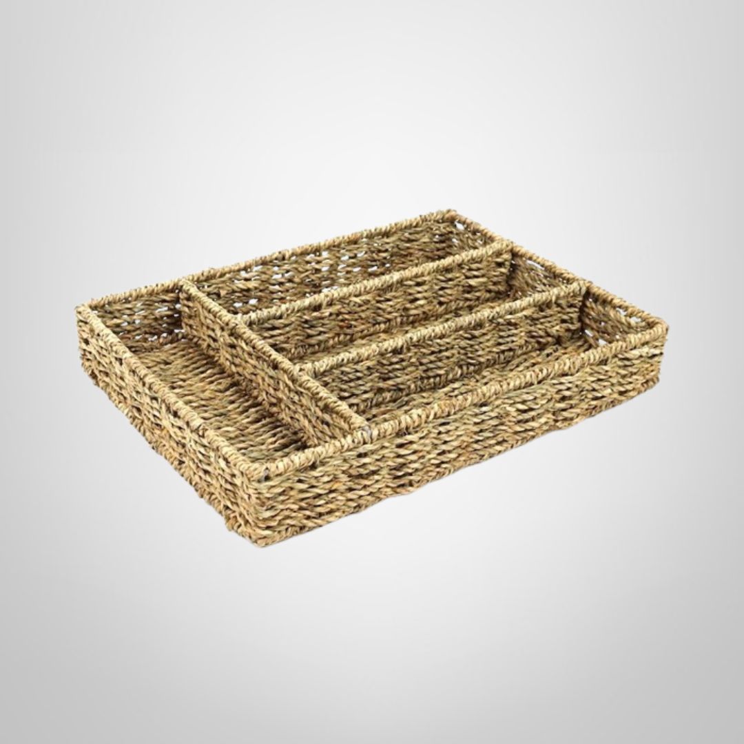 Cubiertera 4 Divisiones de Fibras Naturales 34x6x24cm