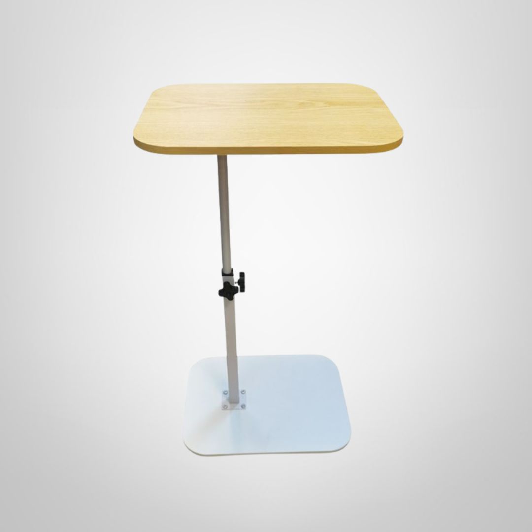 Mesa Auxiliar de Madera con Pie de Metal (Altura Regulable) 40x30x75cm